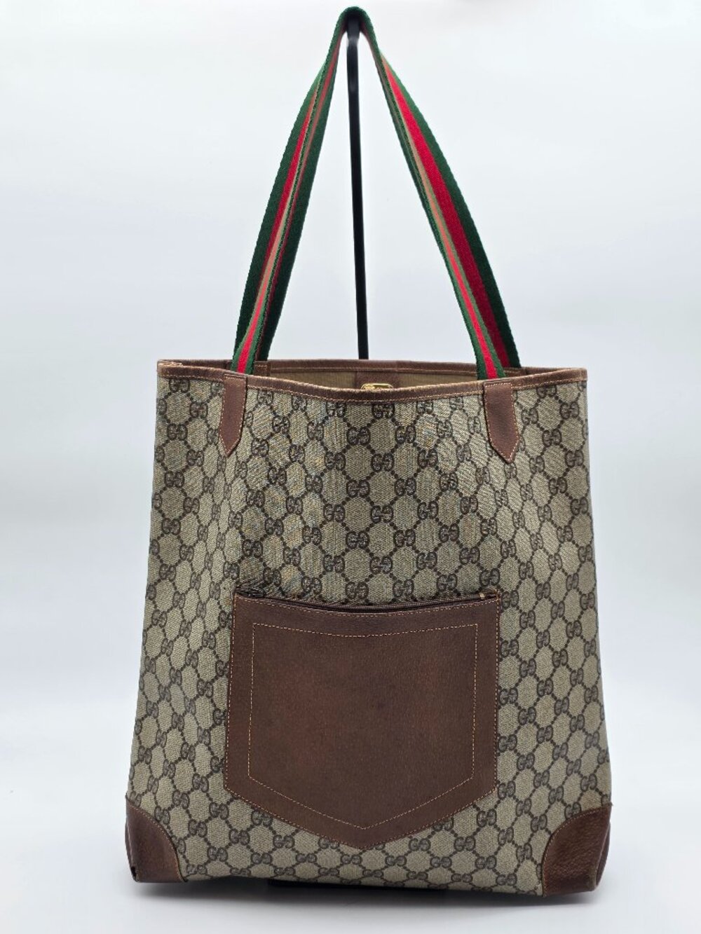 Gucci GG Canvas Tote Bag with Sherry Line Straps